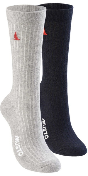 2026 Musto Essential 2 Pack Sock 86064 - Grey Melange / True Navy